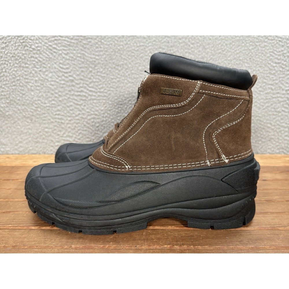 Tamarack Boots Mens 12‎ Brown Black 400G Front Zip Waterproof Insulated Outdoors